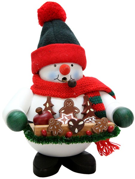 Räuchermann Schneemann mit Lebkuchen