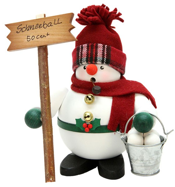 Räuchermann Schneemann mit Schneebällen Räuchermann Schneemann mit Schneebällen