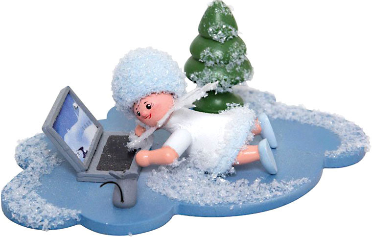 Schneeflöckchen mit Laptop