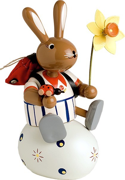 Ei weiß/blau, für den Kantenhocker Hase oder Häsin Ei weiß/blau, für den Kantenhocker Hase oder Häsin