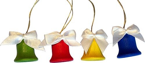 Bunte Glöckchen mit Schleife Bunte Glöckchen mit Schleife