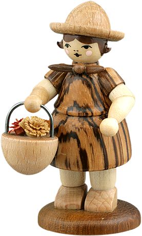 Bäuerin mit Blumenkorb - natur