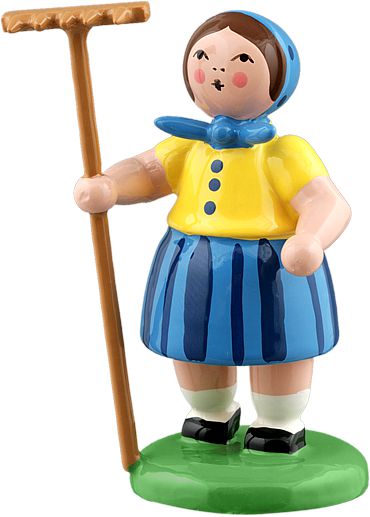 Bäuerin mit Rechen - farbig