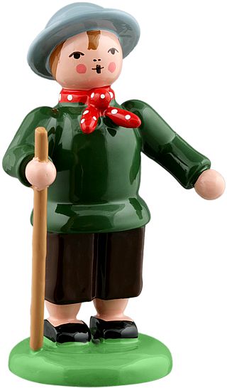 Bauer mit Wanderstock - farbig
