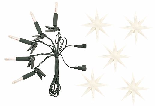 Erweiterung für Sternenkette A1s weiss - 5 Sterne, LED