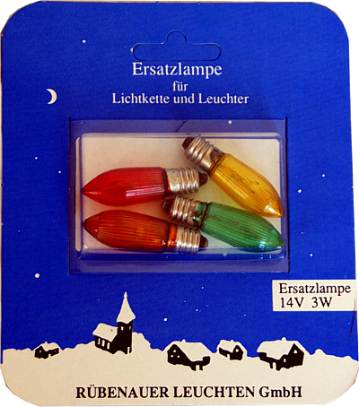 bunte Spitzkerzen 4 Stück, 14V
