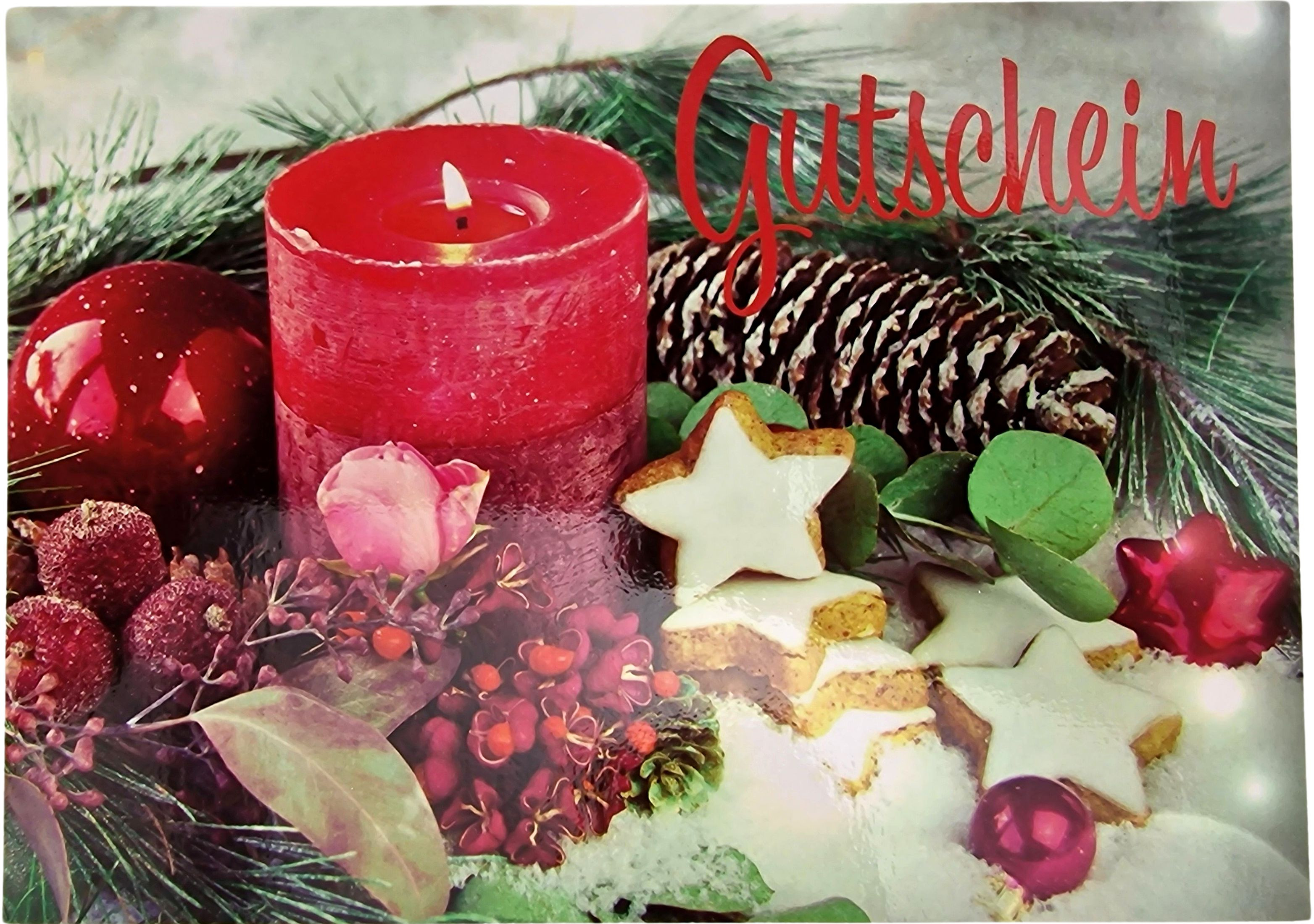Gutschein rote Weihnachtskerze - 35,00 EUR