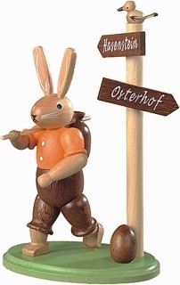 Hase Wander am Wegweiser Hase Wander am Wegweiser