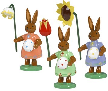 Hasen mit Ei und Blume 3-teilig Hasen mit Ei und Blume 3-teilig