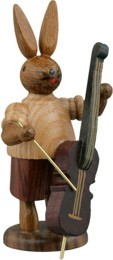 Hasenmusikant mit Bassgeige / natur Hasenmusikant mit Bassgeige / natur