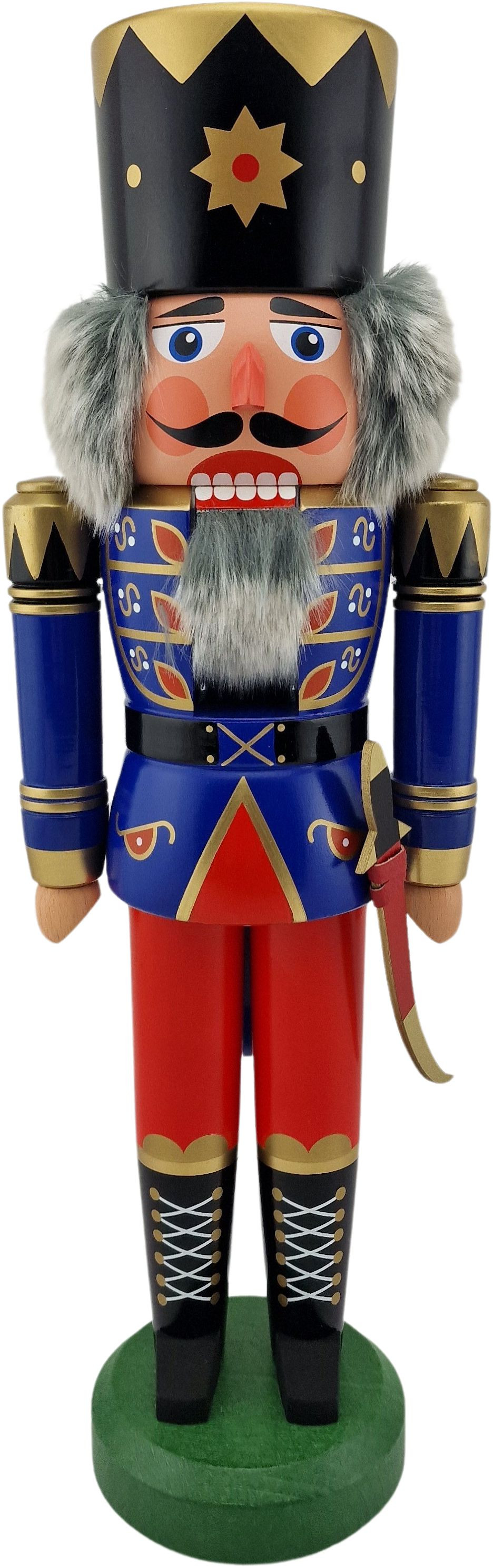 Nussknacker König, blau, 46 cm - schwarze Füße