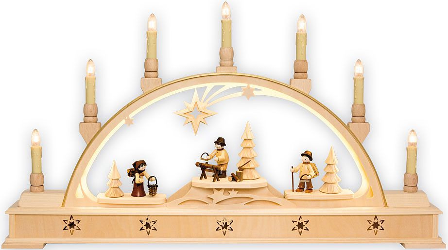 Schwibbogen Waldarbeiter - LED