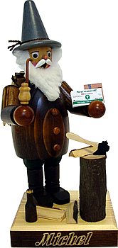 Räuchermännchen Holzmichel mit brauner Jacke Räuchermännchen Holzmichel mit brauner Jacke