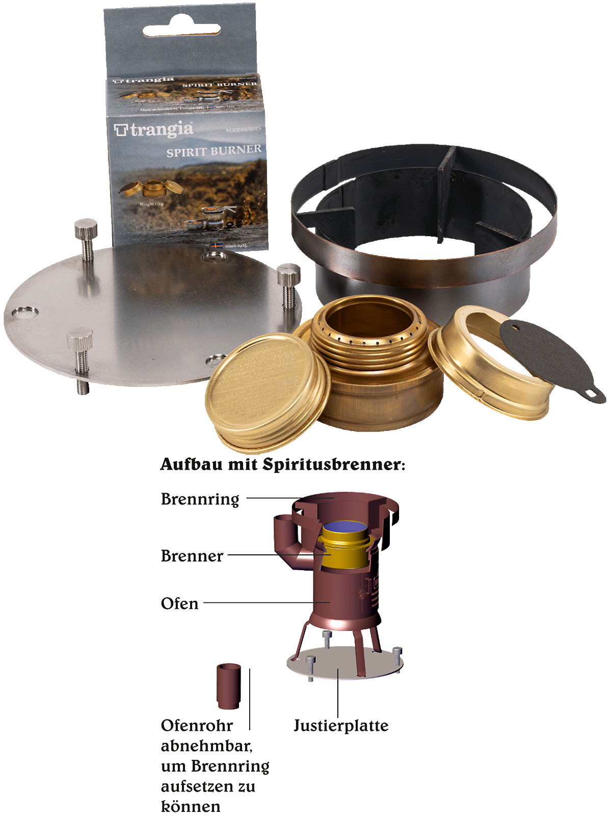 Brennerset für klaanes Tisch-HUSS'L, natur Brennerset für klaanes Tisch-HUSS'L, natur