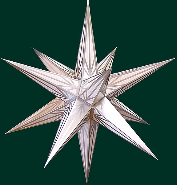 Adventsstern weiß mit Silbermuster für innen