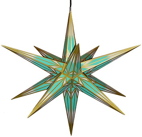 Halauer Weihnachtsstern fr auen mit Seiffener Farbmotiv 75cm