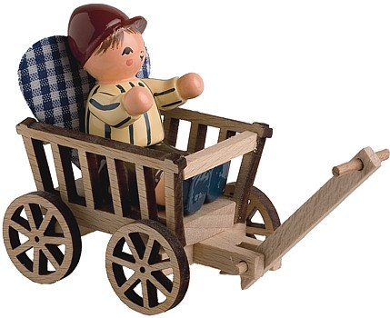 Blumenkind Junge im Handwagen Blumenkind Junge im Handwagen