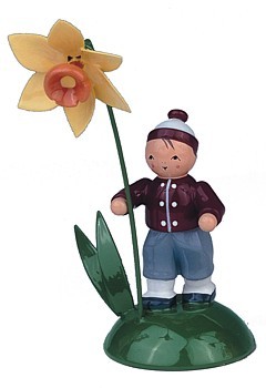 Blumenkind Junge mit Narzisse Blumenkind Junge mit Narzisse