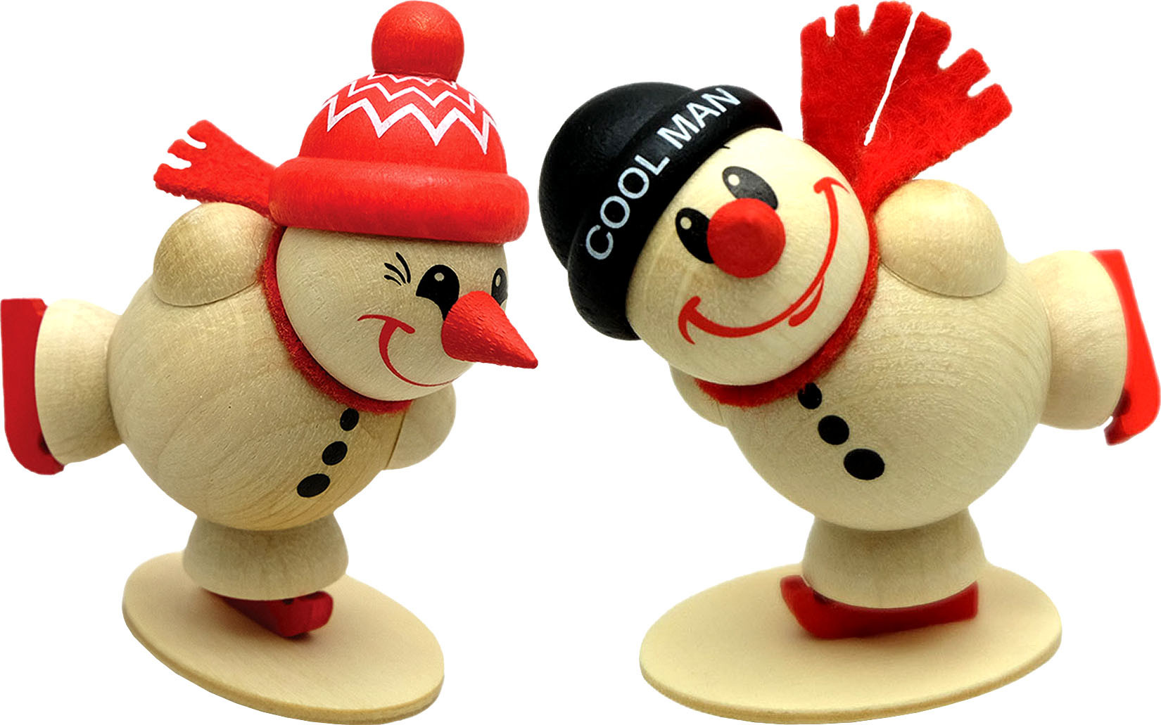 Holzfigur Cool Man, Fritz & Freddy - Schlittschuh