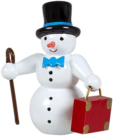 Schneemann mit Koffer und Zylinder Schneemann mit Koffer und Zylinder