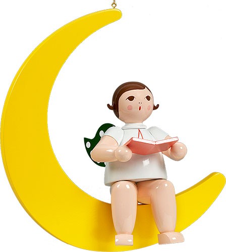 großer Engel auf Mond mit Buch - hängend, ohne Krone großer Engel auf Mond mit Buch - hängend, ohne Krone
