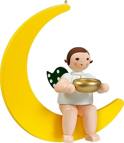 großer Engel auf Mond mit Teelicht - hängend, ohne Krone großer Engel auf Mond mit Teelicht - hängend, ohne Krone