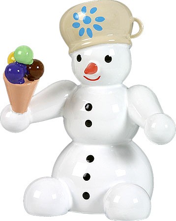 Schneemann, sitzend - mit Eis