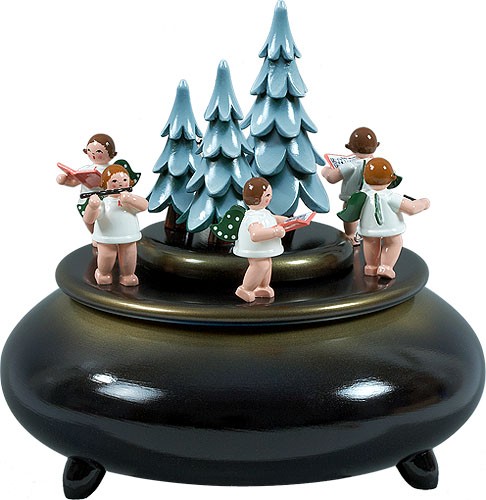 Spieldose - Adventsänger / blau-gold Spieldose - Adventsänger / blau-gold