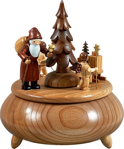 Spieldose - Weihnachtsmann, 2 Engel mit Schlitten natur Spieldose - Weihnachtsmann, 2 Engel mit Schlitten natur