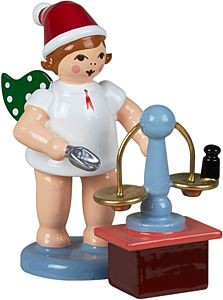 Weihnachtsengel mit Waage, mit Mütze Weihnachtsengel mit Waage, mit Mütze