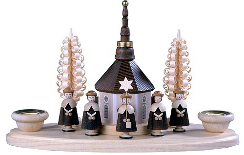 Kerzenhalter Seiffener Kirche und Kurrende Kerzenhalter Seiffener Kirche und Kurrende