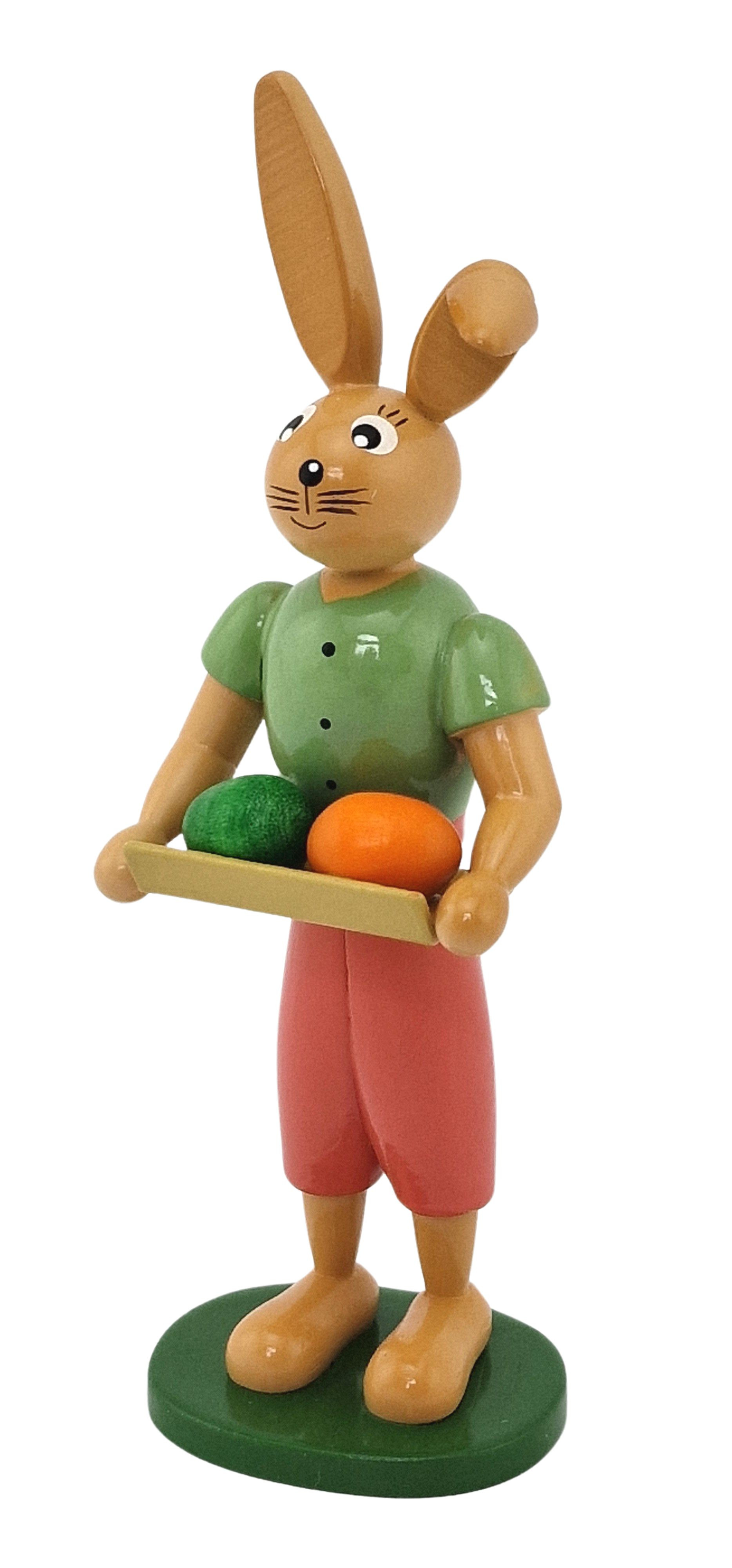 Knickohr Hase mit Tablett und grüner Weste