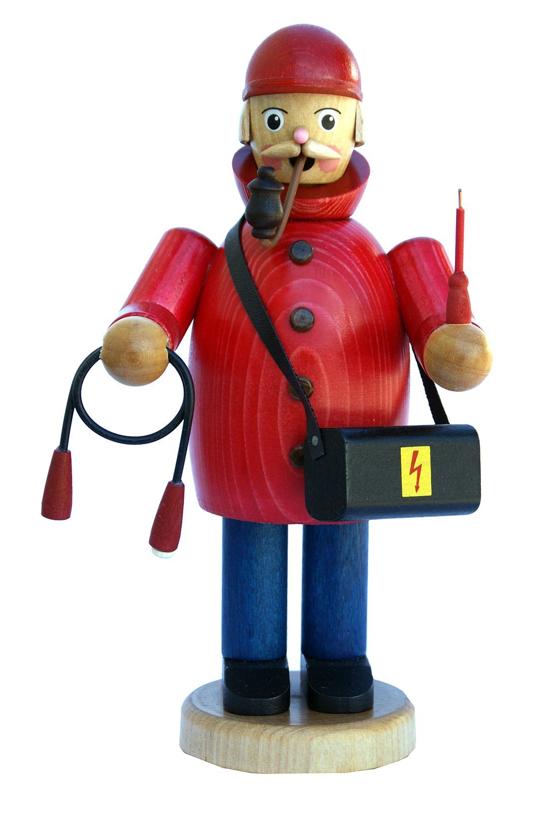 Räuchermännchen Elektriker mit roter Jacke Räuchermännchen Elektriker mit roter Jacke