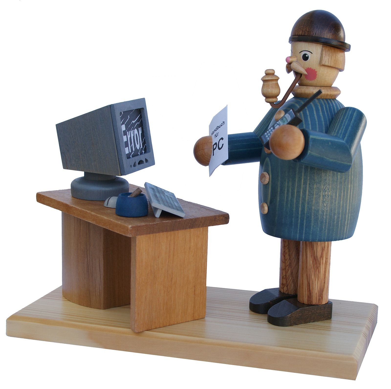 Computerfreak mit dunkler Jacke, Räuchermann Computerfreak mit dunkler Jacke, Räuchermann