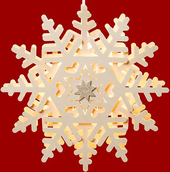 beleuchtetes Fensterbild Schneekristall (2)