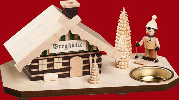 Räucherhaus Berghütte - Skifahrer Räucherhaus Berghütte - Skifahrer