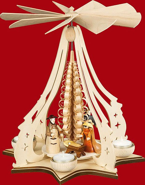Teelichtpyramide Christgeburt Teelichtpyramide Christgeburt
