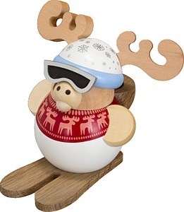 Kugelräucherfigur Ski-Elch Kugelräucherfigur Ski-Elch
