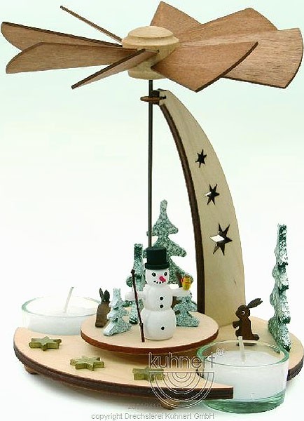 Teelichtpyramide Schneemann, natur Teelichtpyramide Schneemann, natur