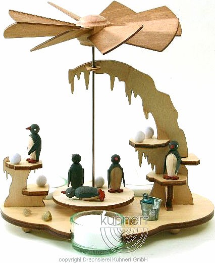 Teelichtpyramide Pinguin, natur