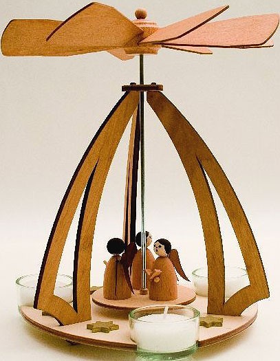 Teelichtpyramide Bogen mit Engel Teelichtpyramide Bogen mit Engel
