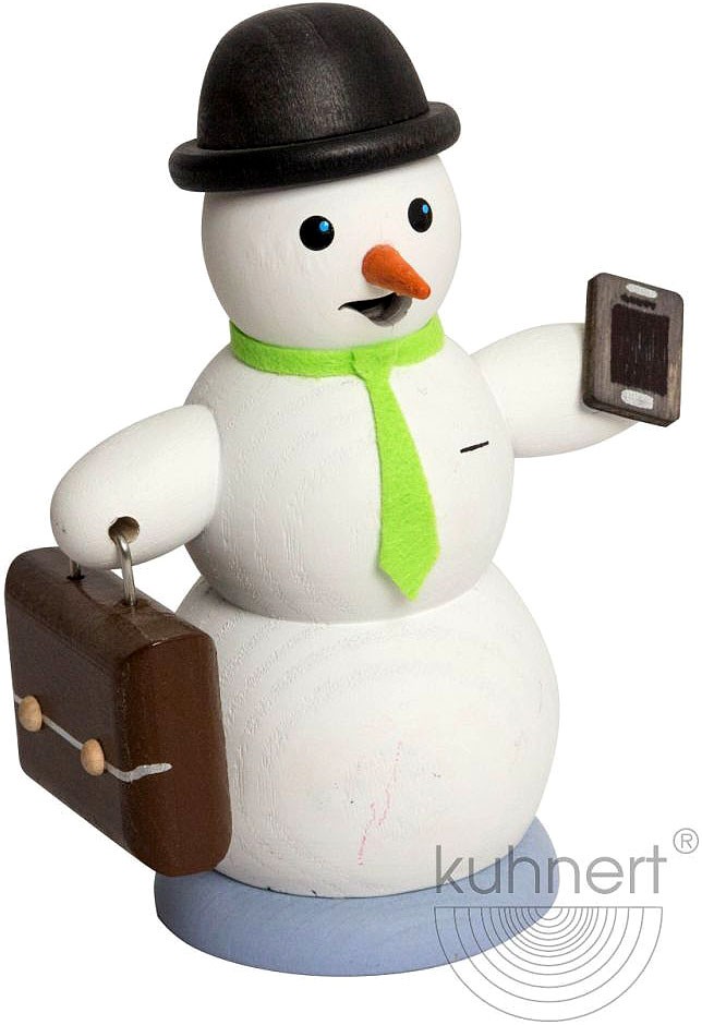 Räuchermann Schneemann mit Schlips und Aktenkoffer Räuchermann Schneemann mit Schlips und Aktenkoffer