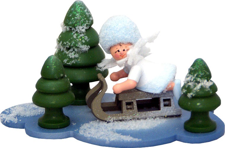 Schneeflöckchen mit Schlitten