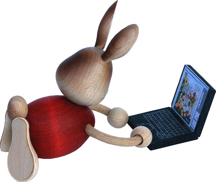 Stupsi Hase mit Laptop Stupsi Hase mit Laptop