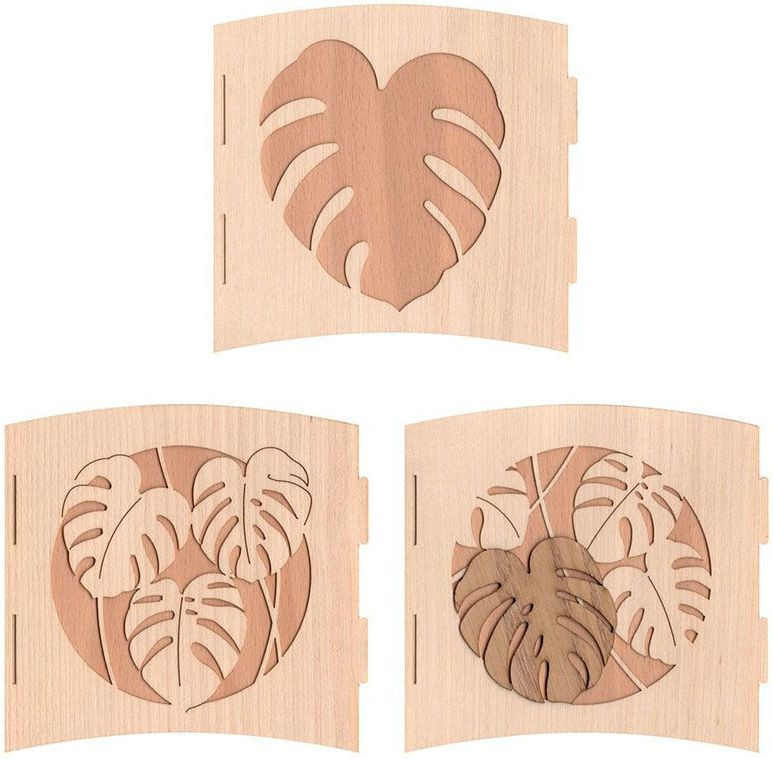 Motivleuchte 3seitig - Monstera-Pflanze