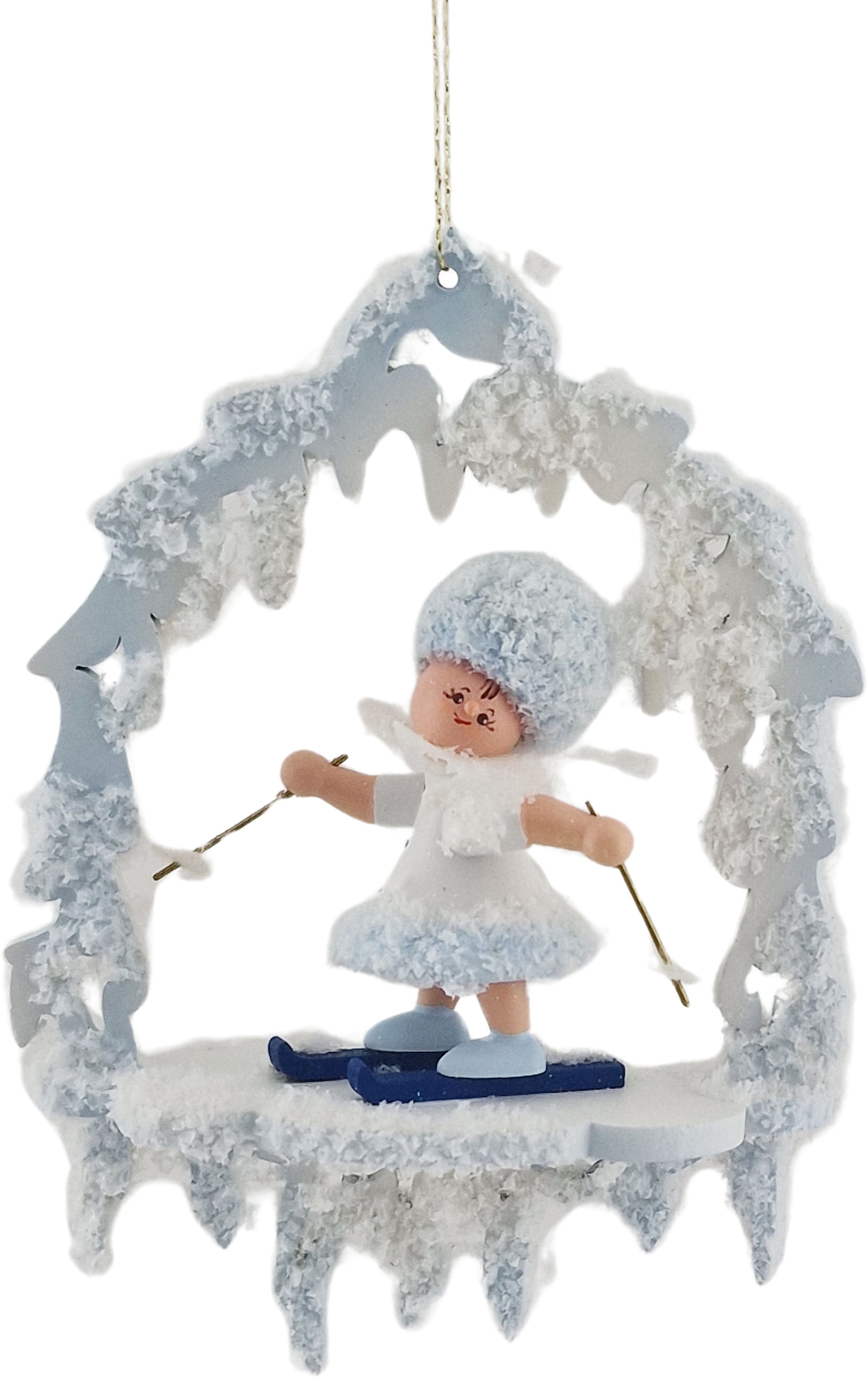 Schneeflöckchen mit Ski Baumbehang