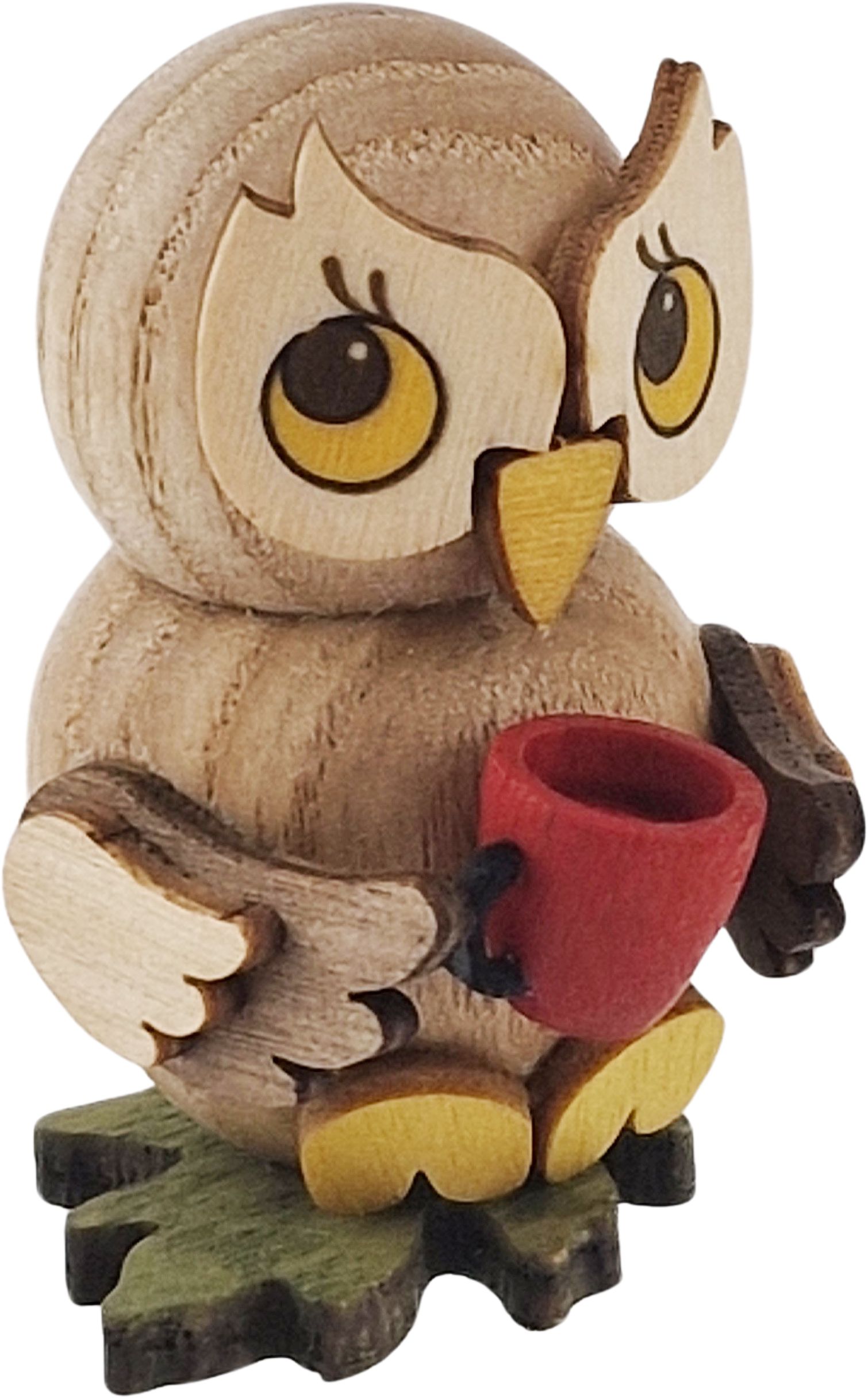 Eulenkind mit Tasse, stehend