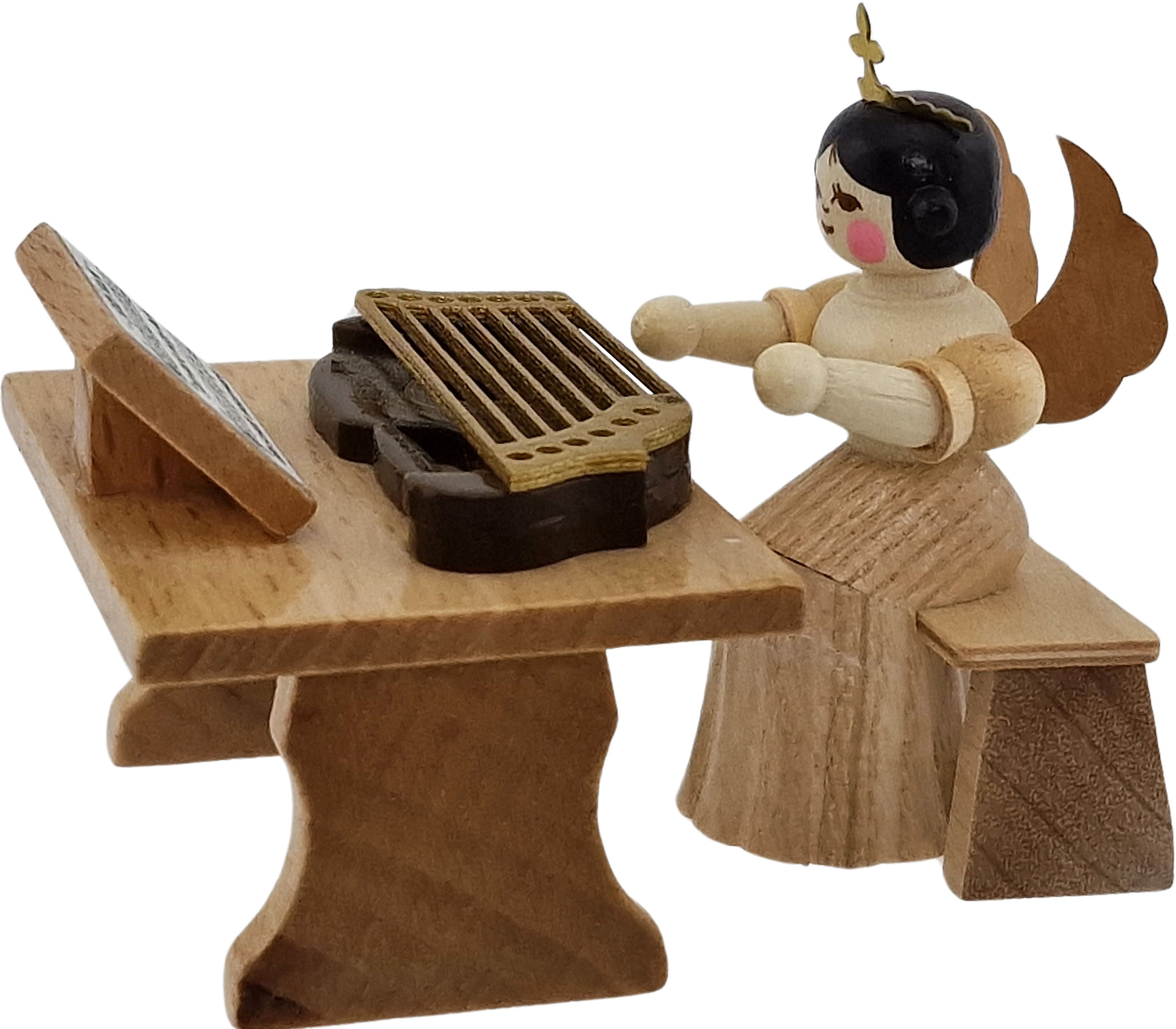 Konzertengel mit Zither, natur, klein