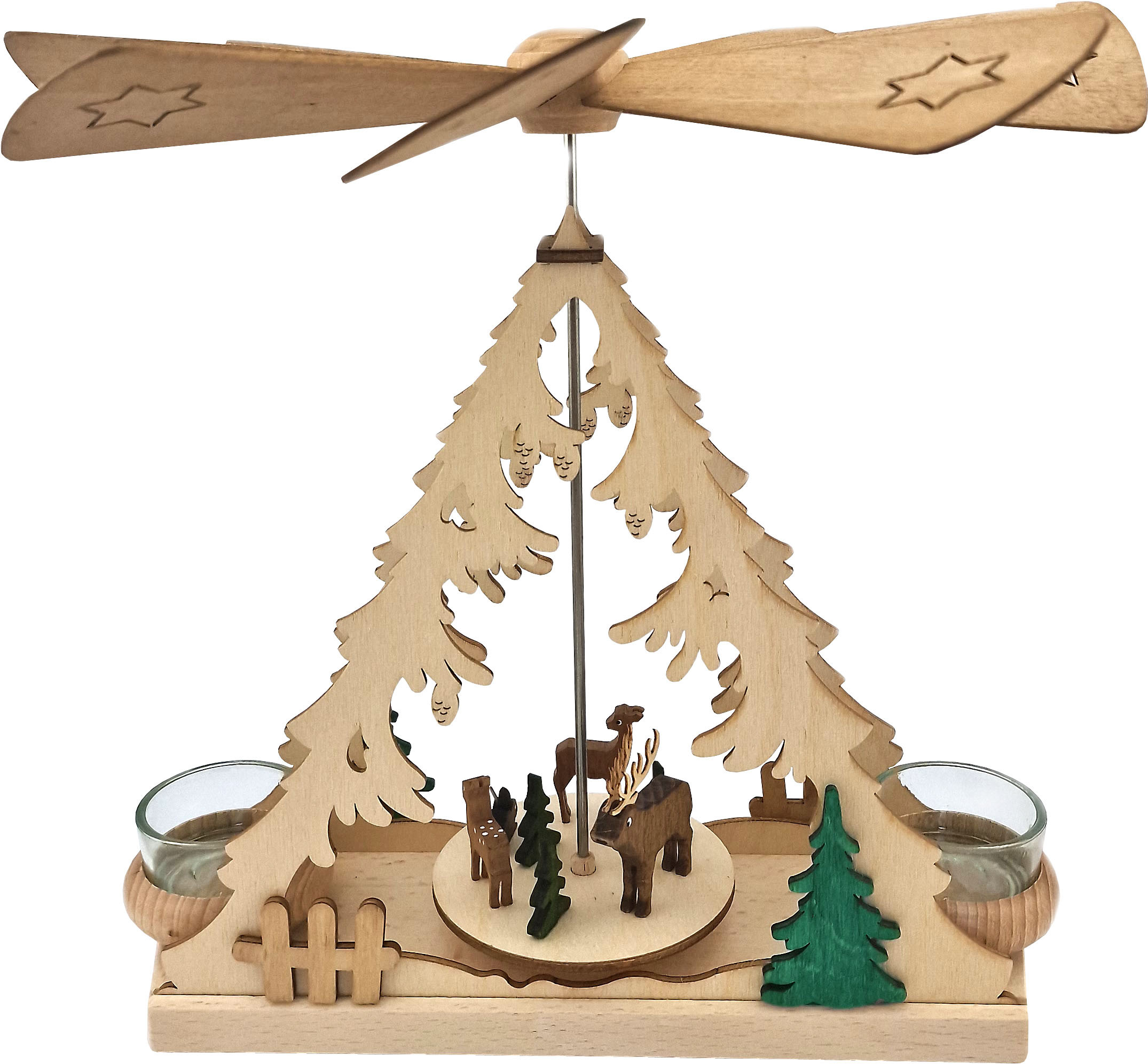 Teelichtpyramide mit Waldtieren Teelichtpyramide mit Waldtieren