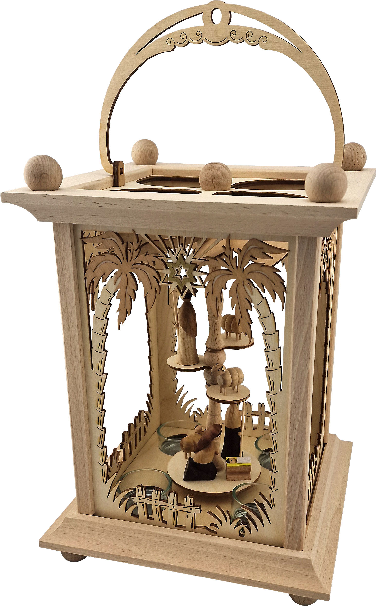 Pyramidenlaterne Palmen - Krippe